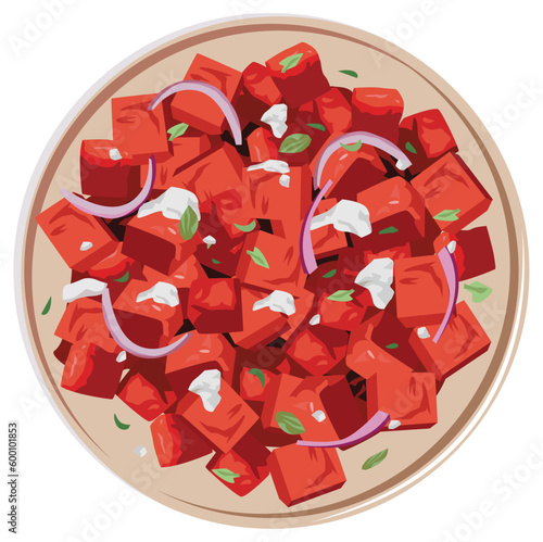 Watermelon Salad Illustration