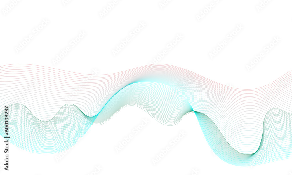 Abstract blue wave on white background. Vector illustration for your design.