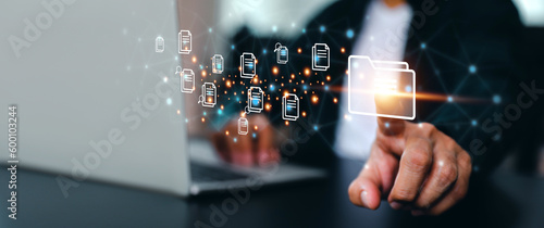 Fotografia Data document content management system search and online file transfer download