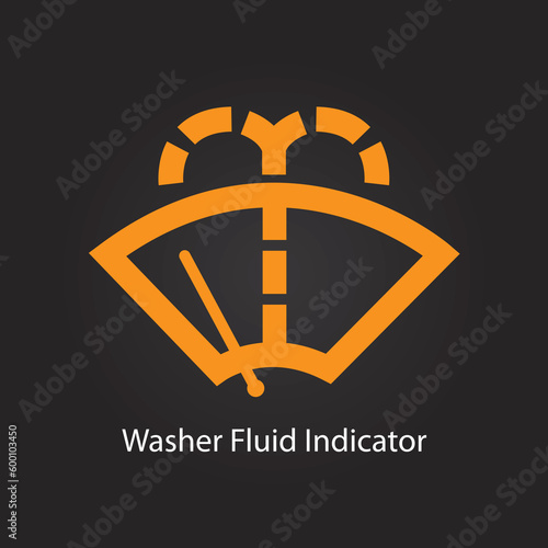 Washer fluid indicator warning sign