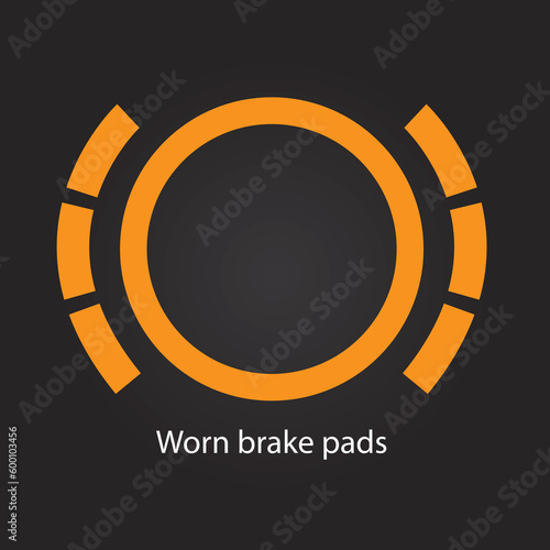 Worn brake pads warning symbol