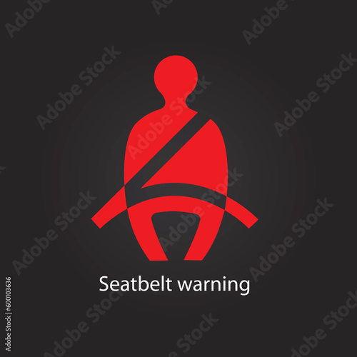 Seat belt warning symbol