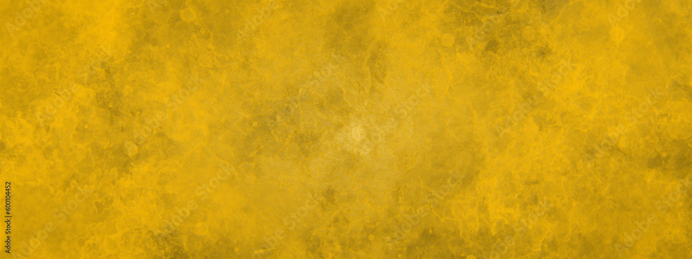 Old yellow wall background, yellow grunge border texture. Abstract yellow grunge concrete stone wall texture background banner panorama template pattern