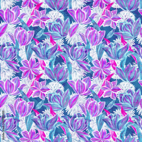 Hand Drawn Floral Watercolour Seamless Pattern. Illustration Design For Fashion  Fabric  Wallpaper And Textile Prints.