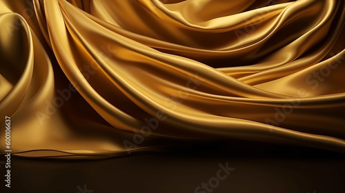 waves of bright gold silk fabric abstract background