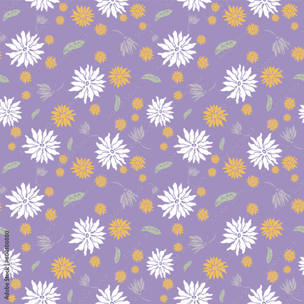 pastel floral meadow toss pattern on purple pastel floral meadow toss pattern on purple