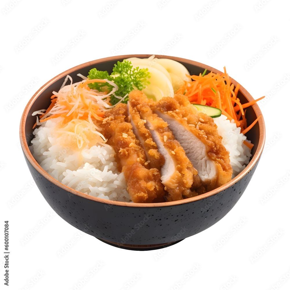 Crispy Katsu chicken with sauce and rice Crispy Katsu chicken with sauce and rice