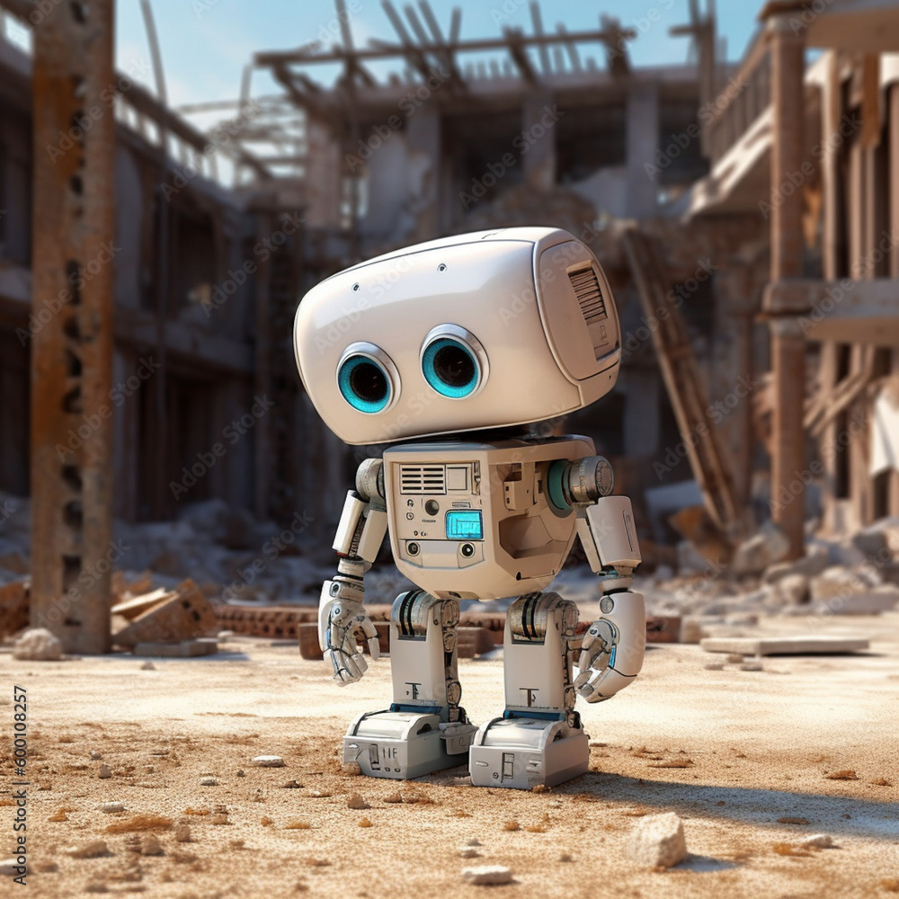 Fototapeta premium Robot in a construction site. Generative AI.
