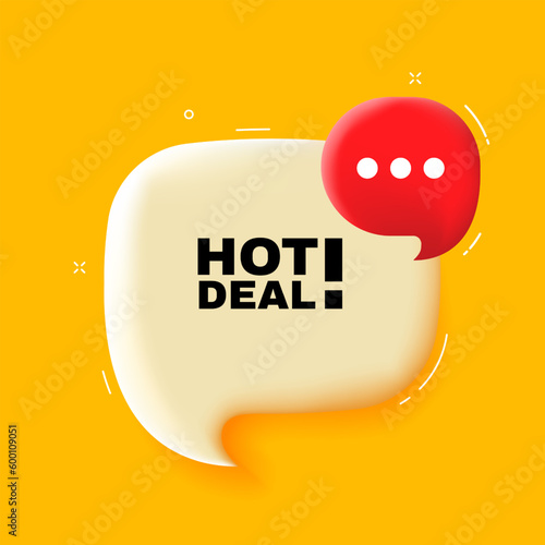 Got deal. Speech bubble with Got deal text 3d illustration. Pop art style. Vector line icon for Business and Advertising