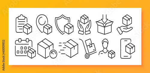 Fast delivery icon set. Speed and efficiency of shipping and delivery services. Delivery. Vector line icon for Business and Advertising