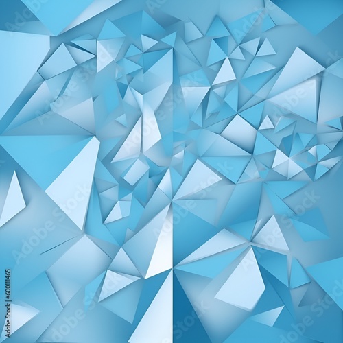 Abstract background - white geometric shapes on a blue background. Generative AI.