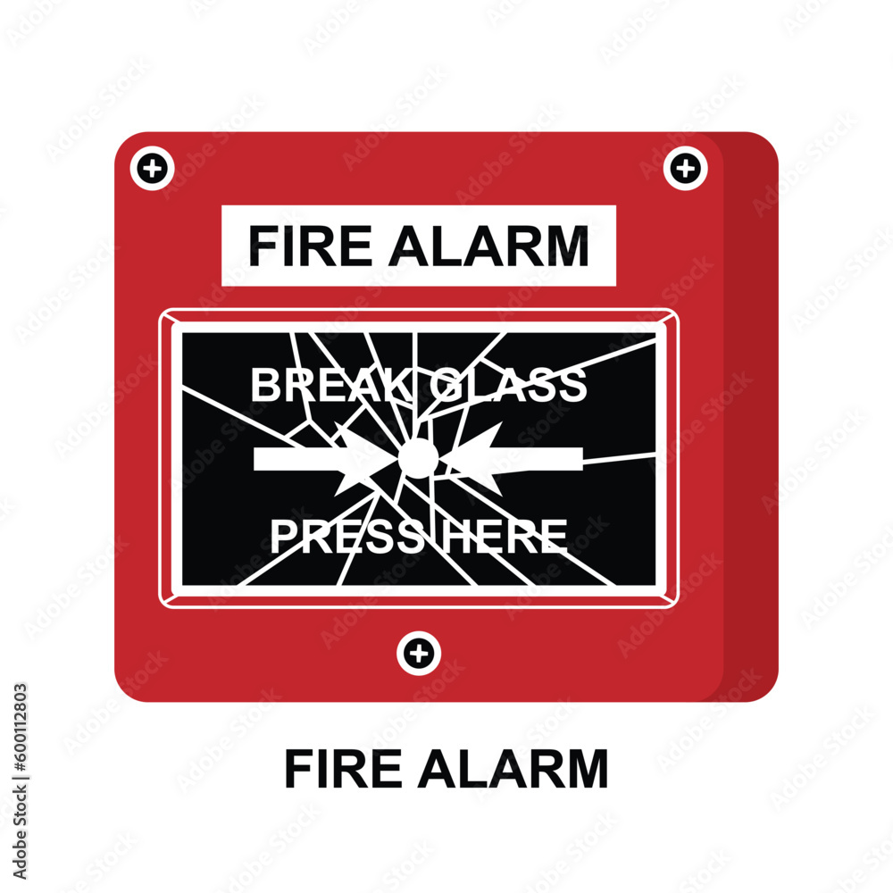 Fire alarm glass break icon isolated on background vector illustration. Fire alarm glass break icon isolated on background vector illustration.
