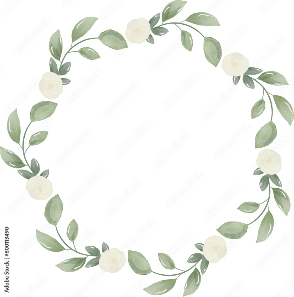 Watercolor delicate wreath from white buds flower with leaves. Botanical round frame for decorate card, invitation, postcard design. Graphic element PNG isolated on transparent background Watercolor delicate wreath from white buds flower with leaves. Botanical round frame for decorate card, invitation, postcard design. Graphic element PNG isolated on transparent background