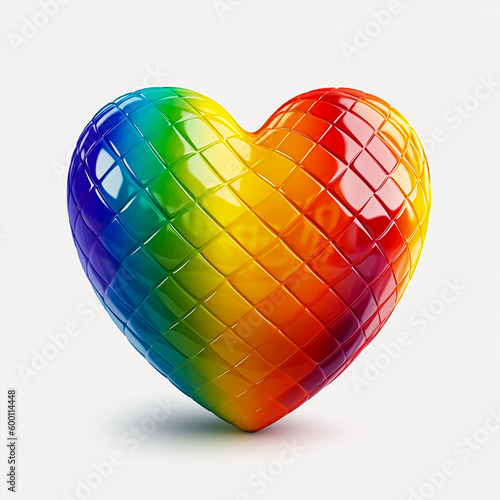 A rainbow colored heart with many small hearts on it. Generative AI