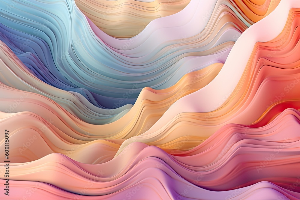 An ethereal and dreamy pastel background illustration with flowing violet and turquoise liquid. Generative AI An ethereal and dreamy pastel background illustration with flowing violet and turquoise liquid. Generative AI