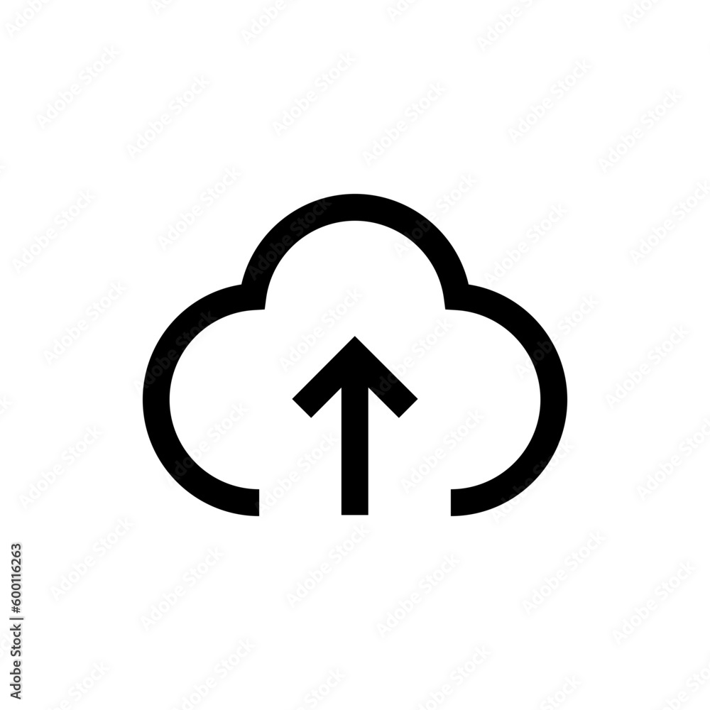 upload icon vector. cloud storage with arrow up icon sign . line outline upload icon vector. cloud storage with arrow up icon sign . line outline