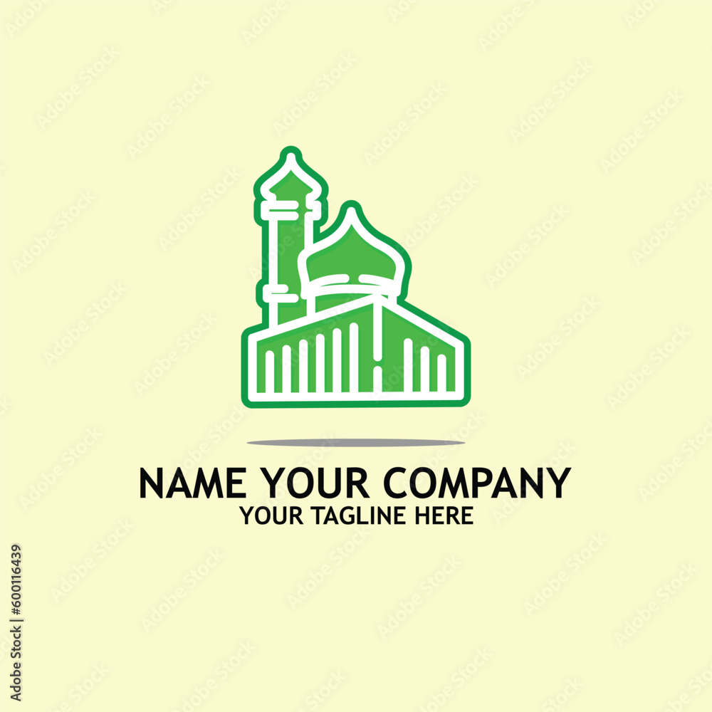 islamic mosque estate logo simple icon design illustration