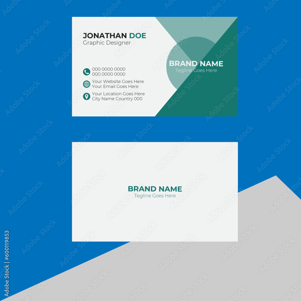 Modern Corporate Business Card Design, Vector Template, Abstract Business card Design