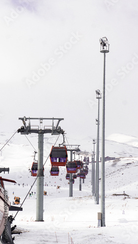 ski resort in winter, Ercieyes Mountain, Keyseri, Turkiye photo