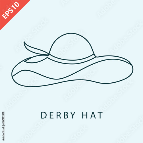 Hand drawn Kentucky derby hats design vector flat isolated illustration