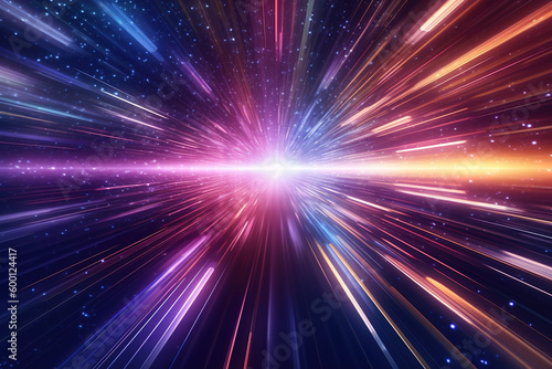 galaxy space and technology theme with motion light trail, abstract background