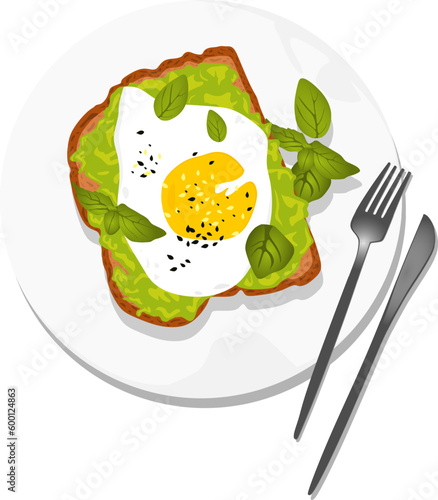 whole wheat toast with avocado and sunny side up egg