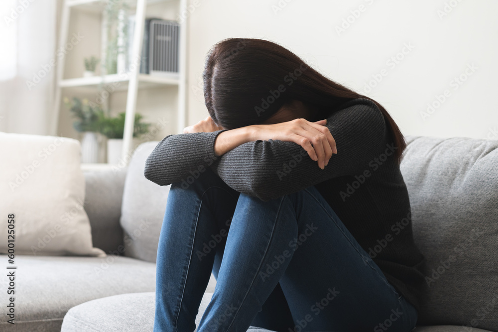 Sad, unhappy. Alone asian young woman, girl hand cover face thinking about problem, difficulty, feeling failure and exhausted, suffering from loneliness, grief sorrow and bad relationship or break up. Sad, unhappy. Alone asian young woman, girl hand cover face thinking about problem, difficulty, feeling failure and exhausted, suffering from loneliness, grief sorrow and bad relationship or break up.