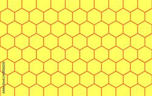 Bee hive, abstract yellow and orange honeycombs on background vector illustration.