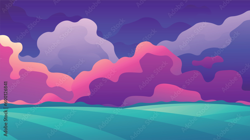 Thunderclouds over green meadows. Horizontal landscape of summer fields. Thunderclouds over green meadows. Horizontal landscape of summer fields.
