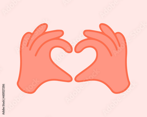 Hands making or formatting a heart symbol icon. I love you heart sign. Valentine day, message of love hand gesture, shapes heart with both hands.