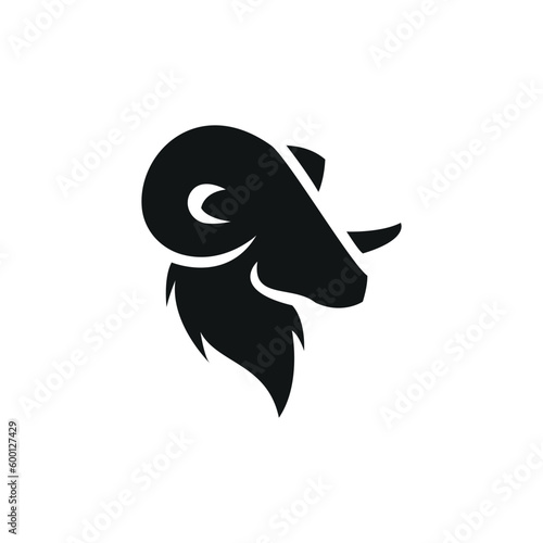 sheep head ram logo icon vector illustration