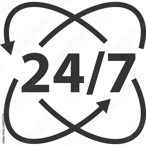 24 Hours a day service icon symbol vector