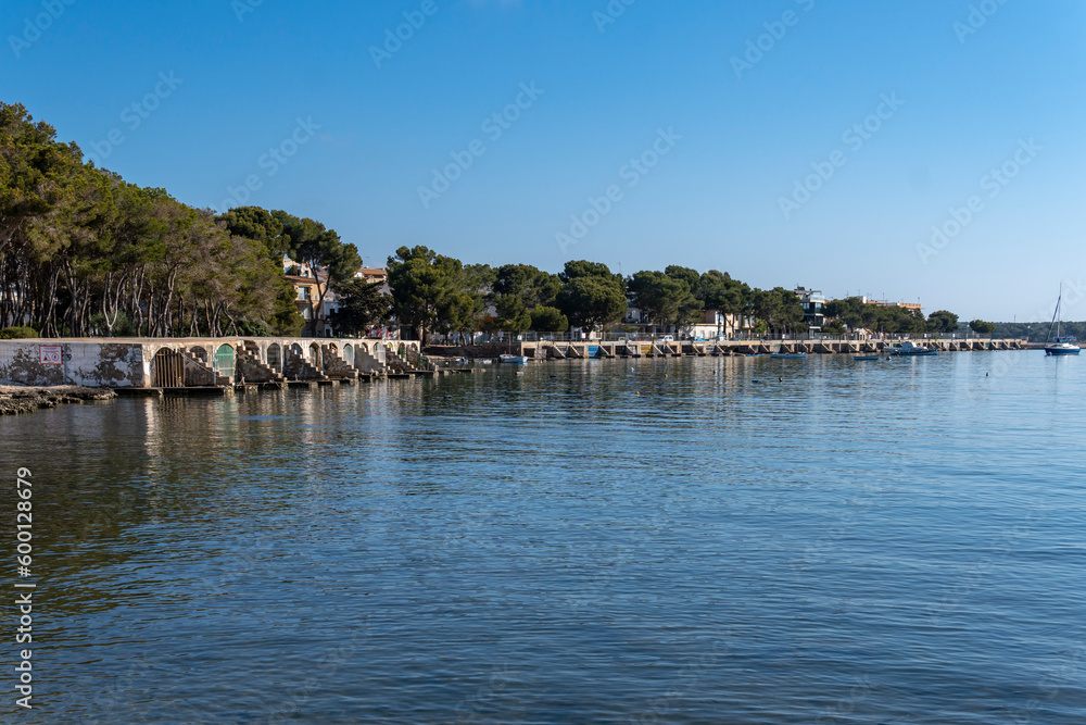 Traditional jetties under repair in Portocolom