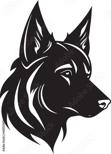 Dog head logo, German Shepherd face logo isolated on a white background, SVG, Vector, Illustration.  © Dmytro
