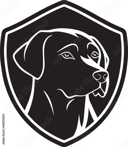 Dog head logo, Labrador face logo isolated on a white background, SVG, Vector, Illustration.	