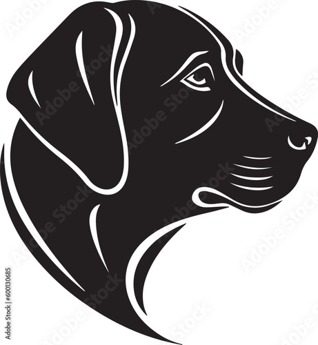 Dog head logo, Labrador face logo isolated on a white background, SVG, Vector, Illustration.	