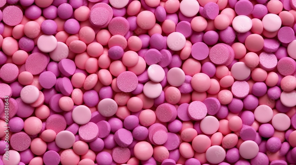A colorful candy pattern with pink and purple hues created with Generative AI technology A colorful candy pattern with pink and purple hues created with Generative AI technology