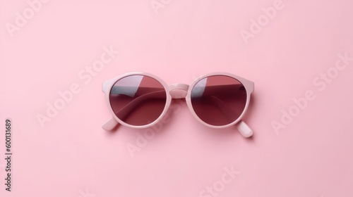 Sunglasses on a vibrant pink background created with Generative AI technology
