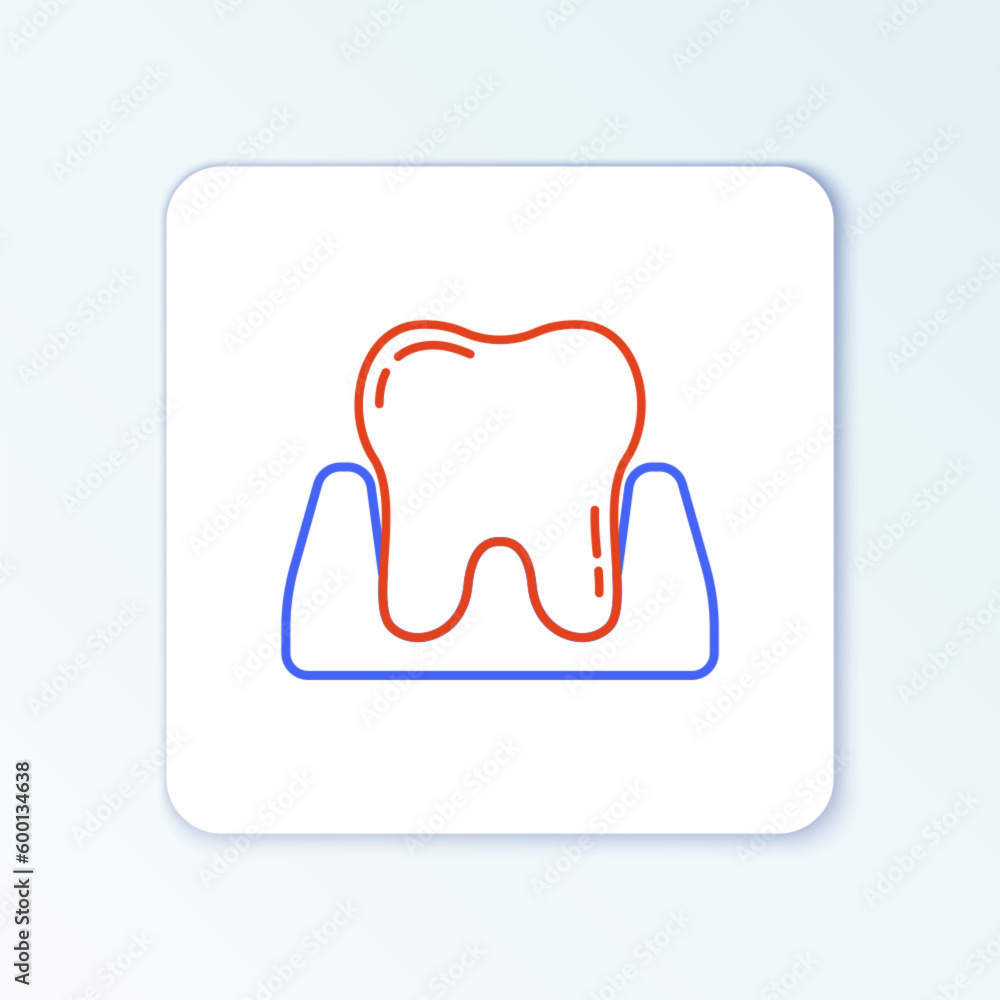 Line Tooth icon isolated on white background. Tooth symbol for dentistry clinic or dentist medical center and toothpaste package. Colorful outline concept. Vector