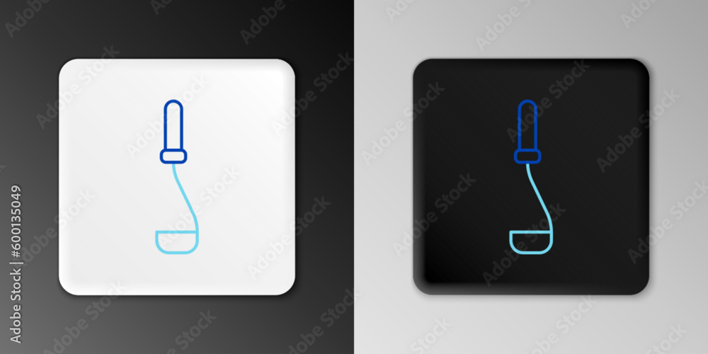 Line Kitchen ladle icon isolated on grey background. Cooking utensil. Cutlery spoon sign. Colorful outline concept. Vector Line Kitchen ladle icon isolated on grey background. Cooking utensil. Cutlery spoon sign. Colorful outline concept. Vector