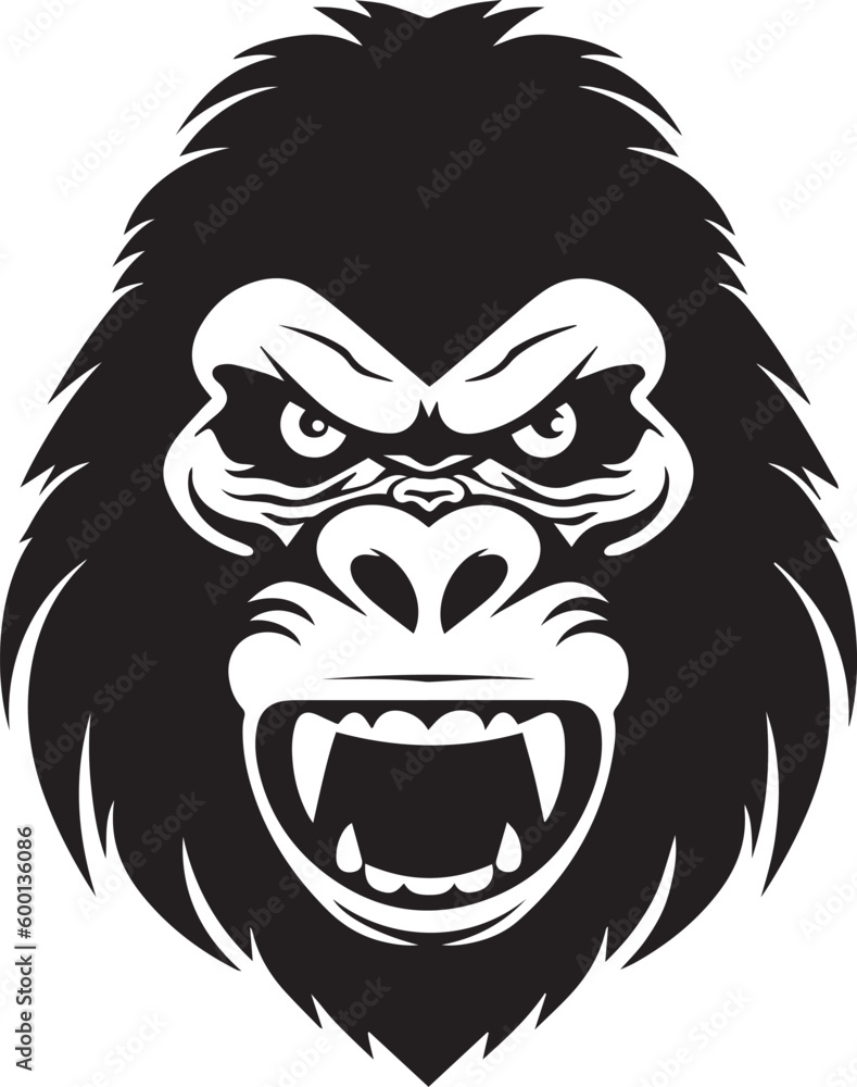 Gorilla head logo icon, gorilla face vector Illustration, on a isolated background, SVG