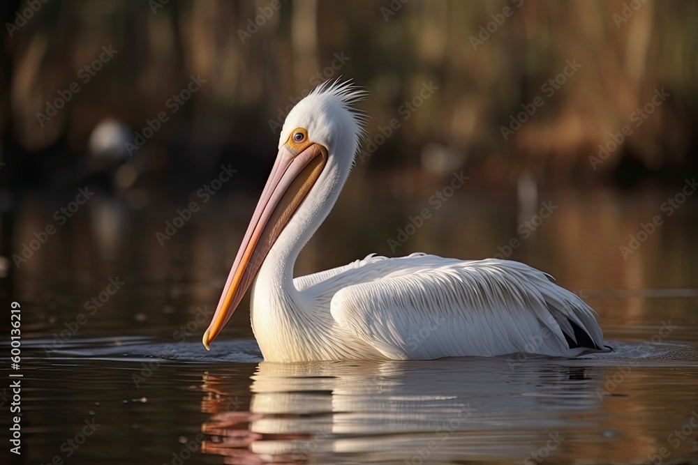 Pelican (Pelecanus onocrotalus) in natural habitat Pelican (Pelecanus onocrotalus) in natural habitat