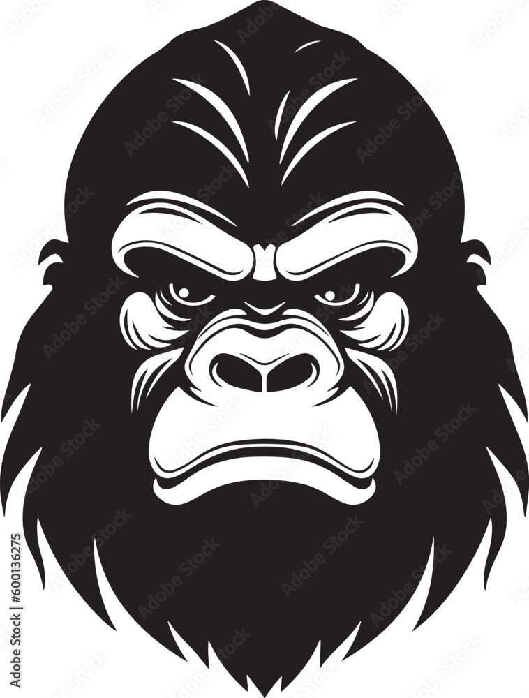 Gorilla head logo icon, gorilla face vector Illustration, on a isolated background, SVG - obrazy, fototapety, plakaty 