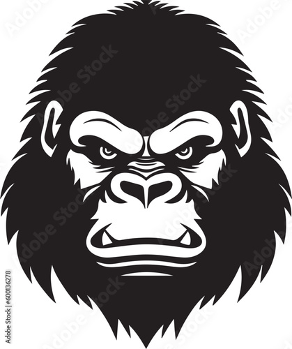 Gorilla head logo icon, gorilla face vector Illustration, on a isolated background, SVG