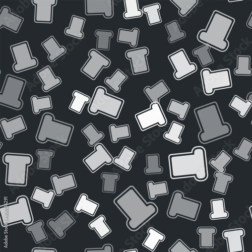 Grey Bread toast for sandwich piece of roasted crouton icon isolated seamless pattern on black background. Lunch, dinner, breakfast snack. Vector