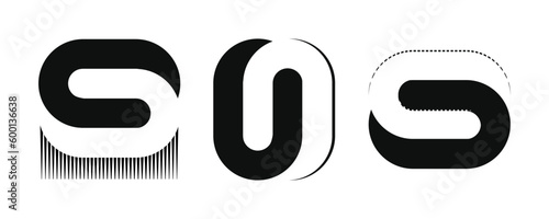 Creative digits illustration represent either  U, and S, Incorporate the principles of the gestalt theory in this design using negative space to create a unique and visually striking style