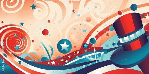 4th of July background. United States of America Independence Day design template for banner, invitation, flyer, Generative ai