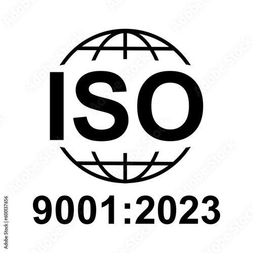 Iso 9001 icon. Standard quality symbol. Vector button sign isolated on white background