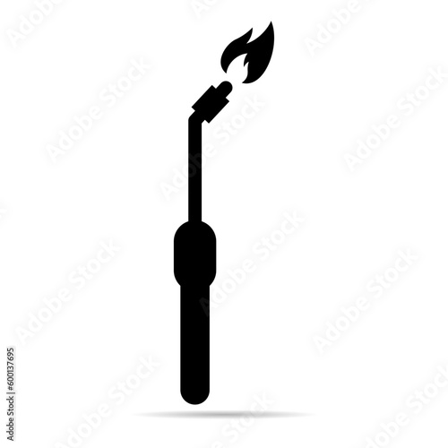 Welding technology icon shadow, metal tool equipment symbol, safe weld vector illustration