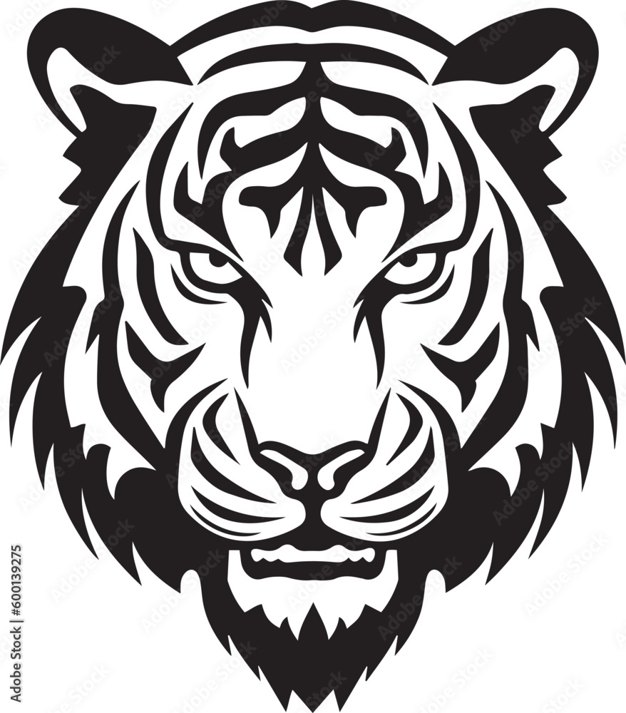 Tiger head logo icon, tiger  face vector Illustration, on a isolated background, SVG	